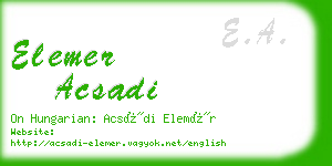 elemer acsadi business card